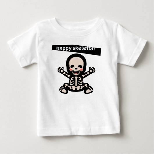 Tシャツハッピースケルトン子供へ ベビーTシャツ (正面)