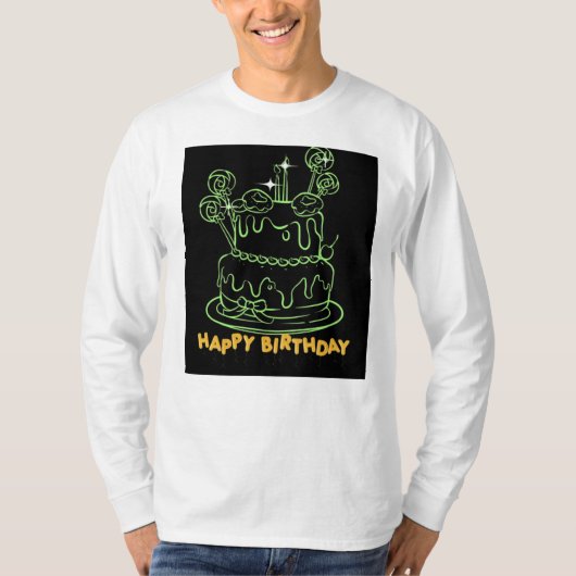 tシャツハッピーバースデーケーキ tシャツ (正面)