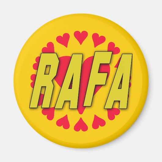 Tシャツハート付きRAFA マグネット (正面)