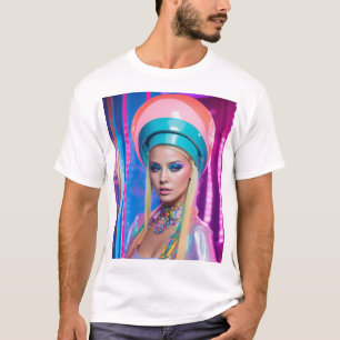 Tシャツパステルポップ・アートの未来主義のプリンセス Tシャツ