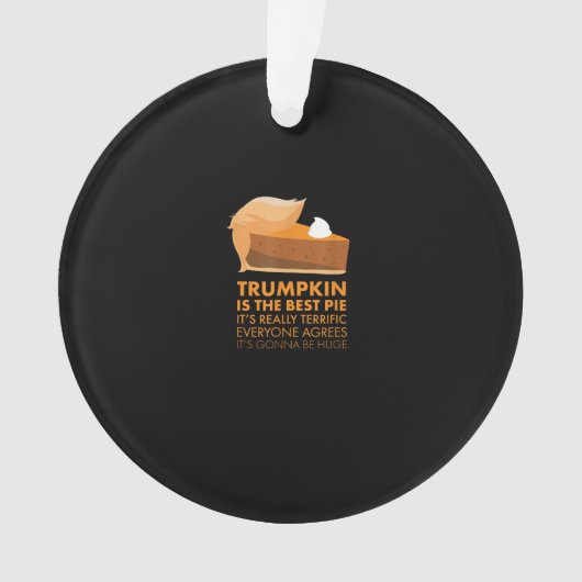 Tシャツパンプキンパイおもしろい感謝祭秋 オーナメント (正面)