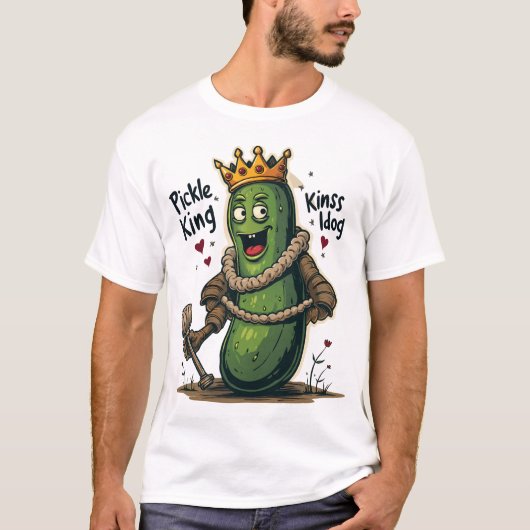 Tシャツピックルキング – Cartoon Pickleロイヤルおもしろいティ Tシャツ (正面)