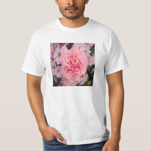 Tシャツピンクカーネーション美しい Tシャツ (正面)