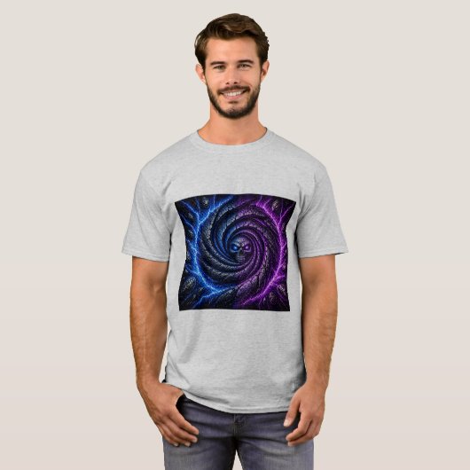 TシャツファイアVSアイス スカルヴォルテックス オプティカルイリュージョン | Tシャツ (正面フル)