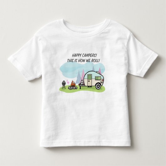 TシャツファミリーマッチングTシャツキャンピングボーイズ トドラーTシャツ (正面)