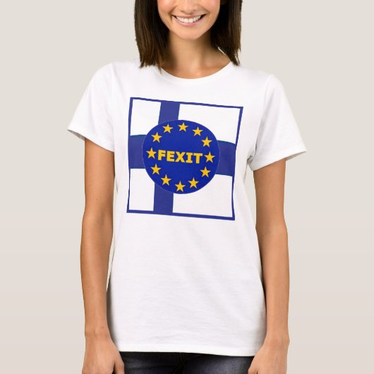 Tシャツフィンランド国旗EU出口 Tシャツ (正面)