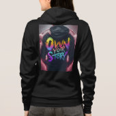 Tシャツフード付きスウェットシャツ「自分のストーリーを自分で」 パーカ (裏面)