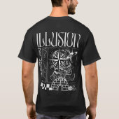 Tシャツブラックデザインエスニックパターン（の模様が）ある Tシャツ (裏面)