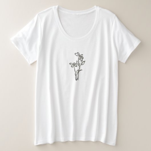 Tシャツプラスのサイズの女性アートとデザイン プラスサイズTシャツ (デザイン正面)