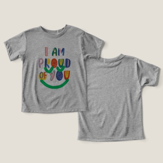 Tシャツベビーの灰色誇りを持った色 (デザイン正面&裏面)