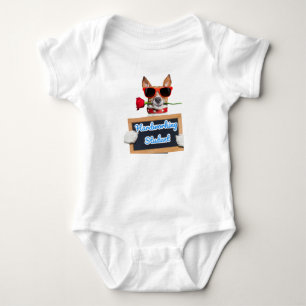 Tシャツベビーボディスーツおもしろい犬 パターン(の模様が)ある ベビーボディスーツ