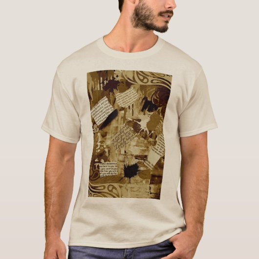 Tシャツベージュヴィンテージプリント Tシャツ (正面)