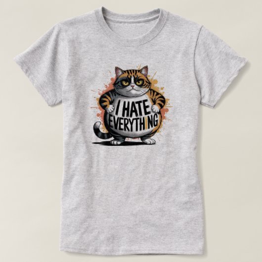 Tシャツユニセックスの「私は何でも嫌い」 Tシャツ (デザイン正面)