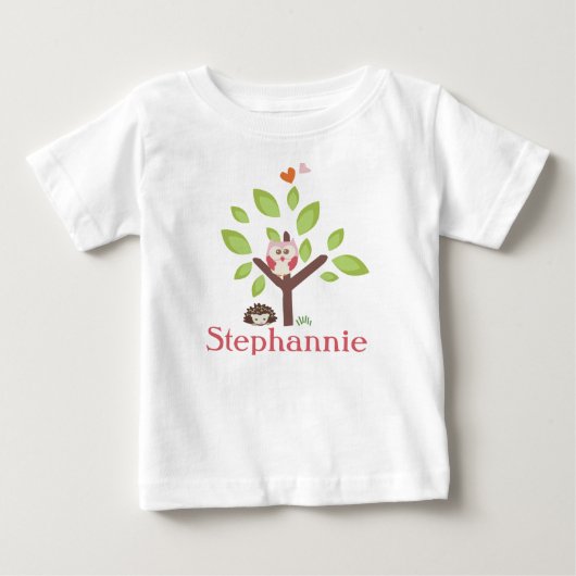 Tシャツ乳児服愛と自然ガールウッドリ ベビーTシャツ (正面)