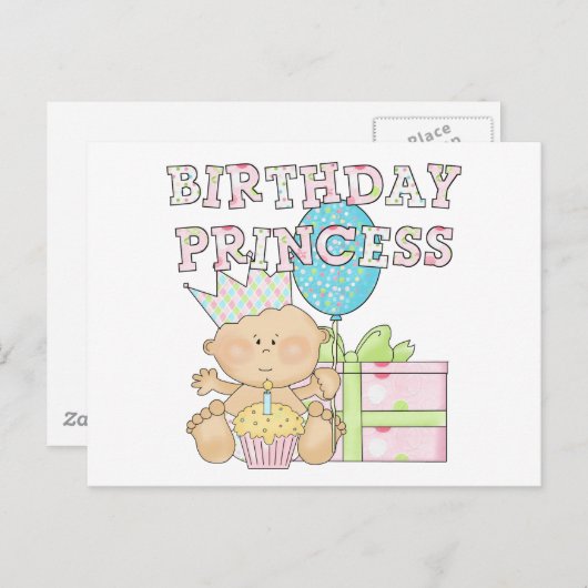 Tシャツ付き誕生日プリンセス（1回目） ポストカード (正面/裏面)