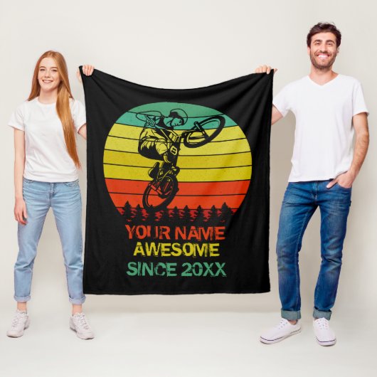 Tシャツ以降のBMXバイク素晴らしライダーの名前の追加 フリースブランケット (インサイチュ)