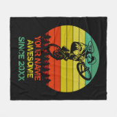 Tシャツ以降のBMXバイク素晴らしライダーの名前の追加 フリースブランケット (正面(横))
