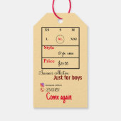 Tシャツ価格 ギフトタグ (裏面)