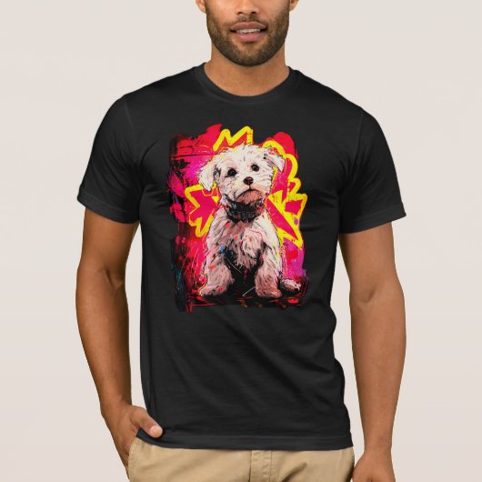 Tシャツ反乱78 幸せな子犬 Tシャツ (正面)