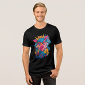 Tシャツ反乱78 豚  トライブレンドＴシャツ (正面全面)