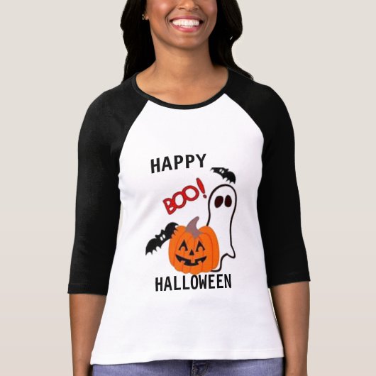 Tシャツ女性ブーTハロウィン Tシャツ (正面)