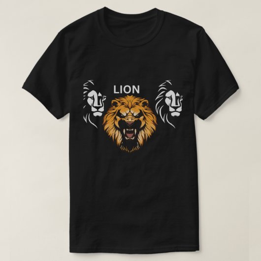 Tシャツ好きのライオン Tシャツ (デザイン正面)