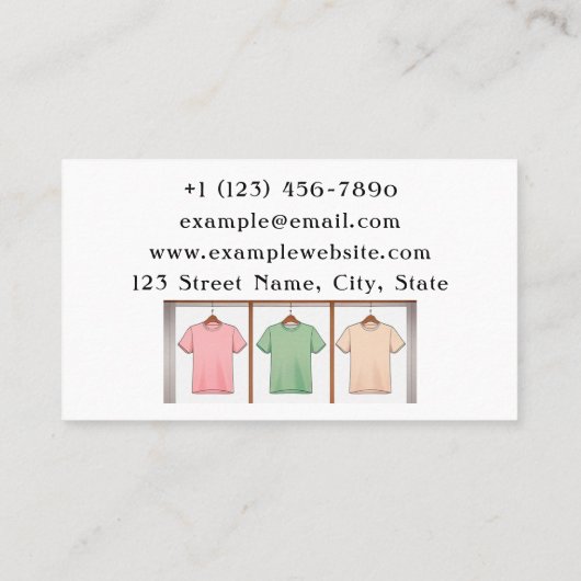 Tシャツ店 名刺 (裏面)