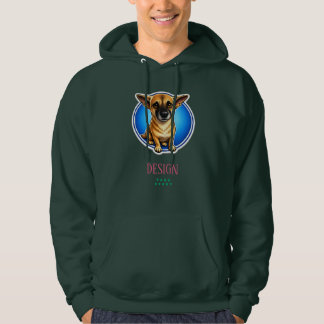 Tシャツ強い忠実な番犬の肖像画グラフィックフード パーカ