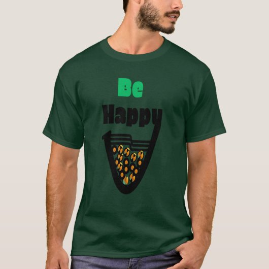 Tシャツ愛好家のための動きのある大きな幸せ Tシャツ (正面)