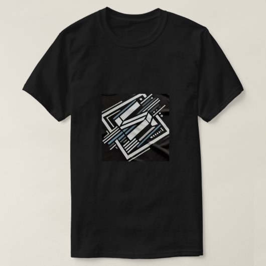 Tシャツ抽象芸術幾何学的ブラック幾何学図形 Tシャツ (デザイン正面)