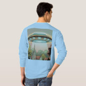 Tシャツ漫画スタイルUFOイメージ Tシャツ (裏面フル)