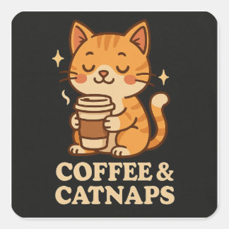 Tシャツ猫シール スクエアシール