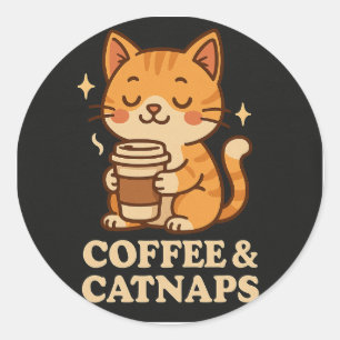 Tシャツ猫シール ラウンドシール