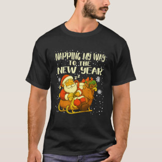 Tシャツ用おもしろクリスマス寝正月サンタ2019 Tシャツ