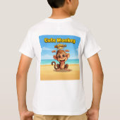 Tシャツ用のかわいいサルデザイン Tシャツ (裏面)