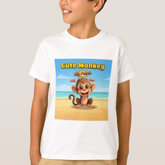 Tシャツ用のかわいいサルデザイン Tシャツ (正面)