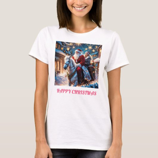 Tシャツ用のメリークリスマスロゴデザイン Tシャツ (正面)