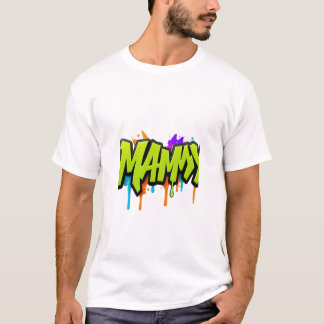 Tシャツ用の太字バブルレター「MAMY」テキストデザイン Tシャツ