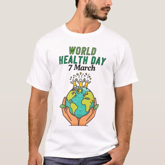 Tシャツ用のWorld Health Day PNGシール。 Tシャツ (正面)