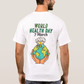 Tシャツ用のWorld Health Day PNGシール。 Tシャツ (裏面)