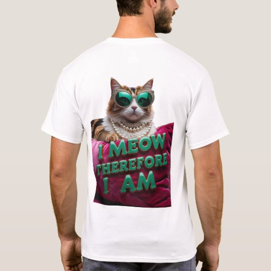 Tシャツ用猫デザイン Tシャツ (裏面)