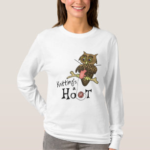 Tシャツ編み物フクロウ Tシャツ