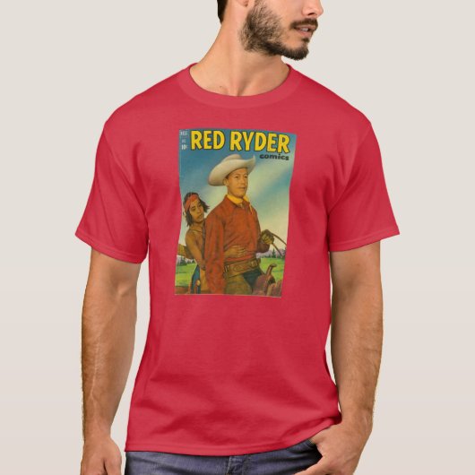 Tシャツ赤いRYDER 1951の漫画本カバー Tシャツ (正面)