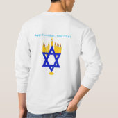 Tシャツ長袖/ハッピーハヌカー – חנוכה שמח Tシャツ (裏面)