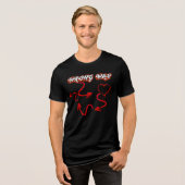 Tシャツ間違った方向 トライブレンドTシャツ (正面全面)