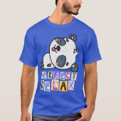 Tシャツ青かわいい犬のパターン Tシャツ (正面)