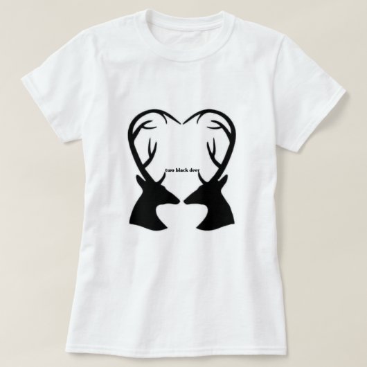 Tシャツ2頭の黒鹿 Tシャツ (デザイン正面)