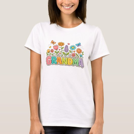 Tシャツ - おばあちゃんへの母の日のプレゼントTシャツ (正面)