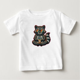 Tシャツ かっこいいアライグマのオーツミルクアイスコーヒー