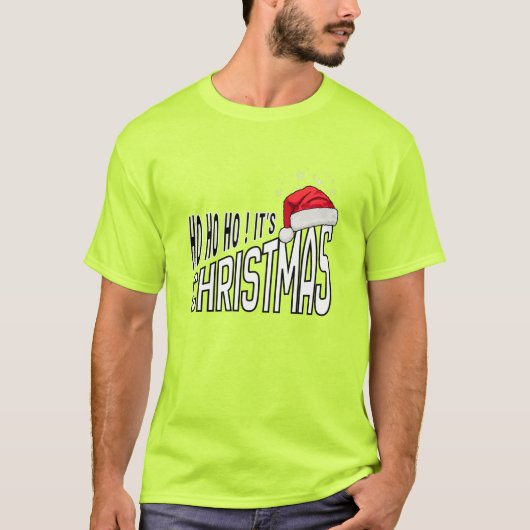 Tシャツ：やった！クリスマスだ (ライム) Tシャツ (正面)